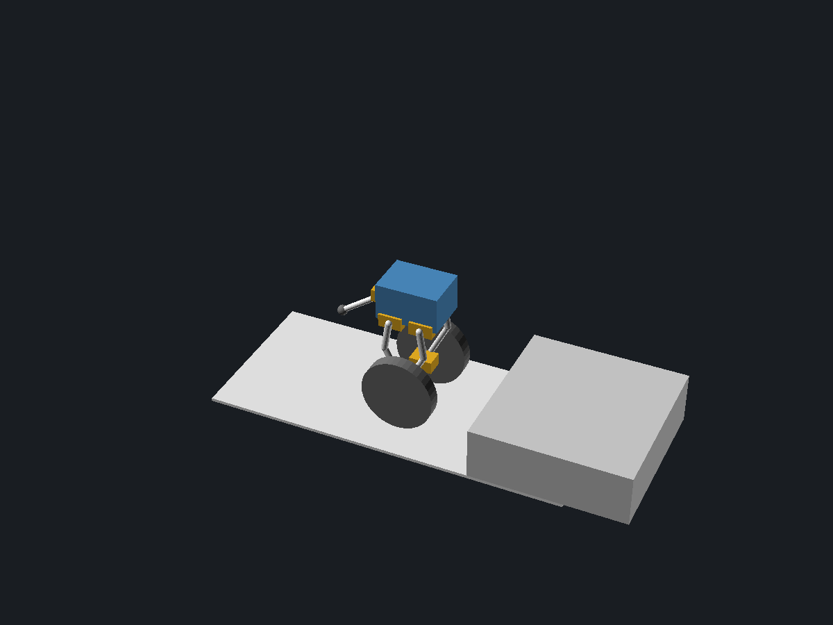 Wheeled bipedal balancer layout, view 1